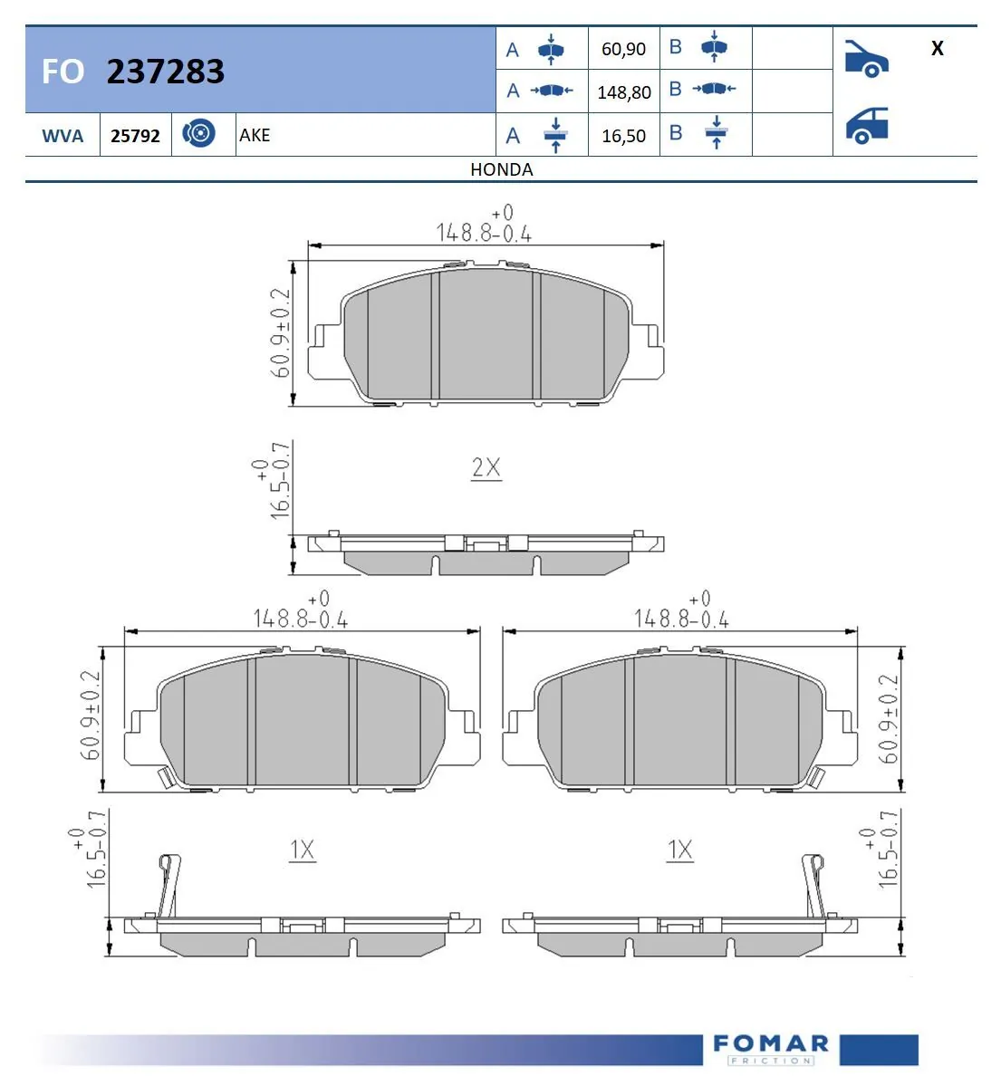 Brake Pad Set, disc brake